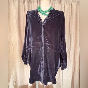 Natural Life Blue Velvet Trim Garment